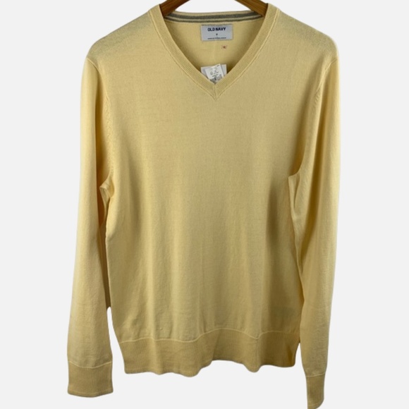 Old Navy Yellow V-Neck Lightweight Long Sleeve Sweater - Picture 2 of 15
